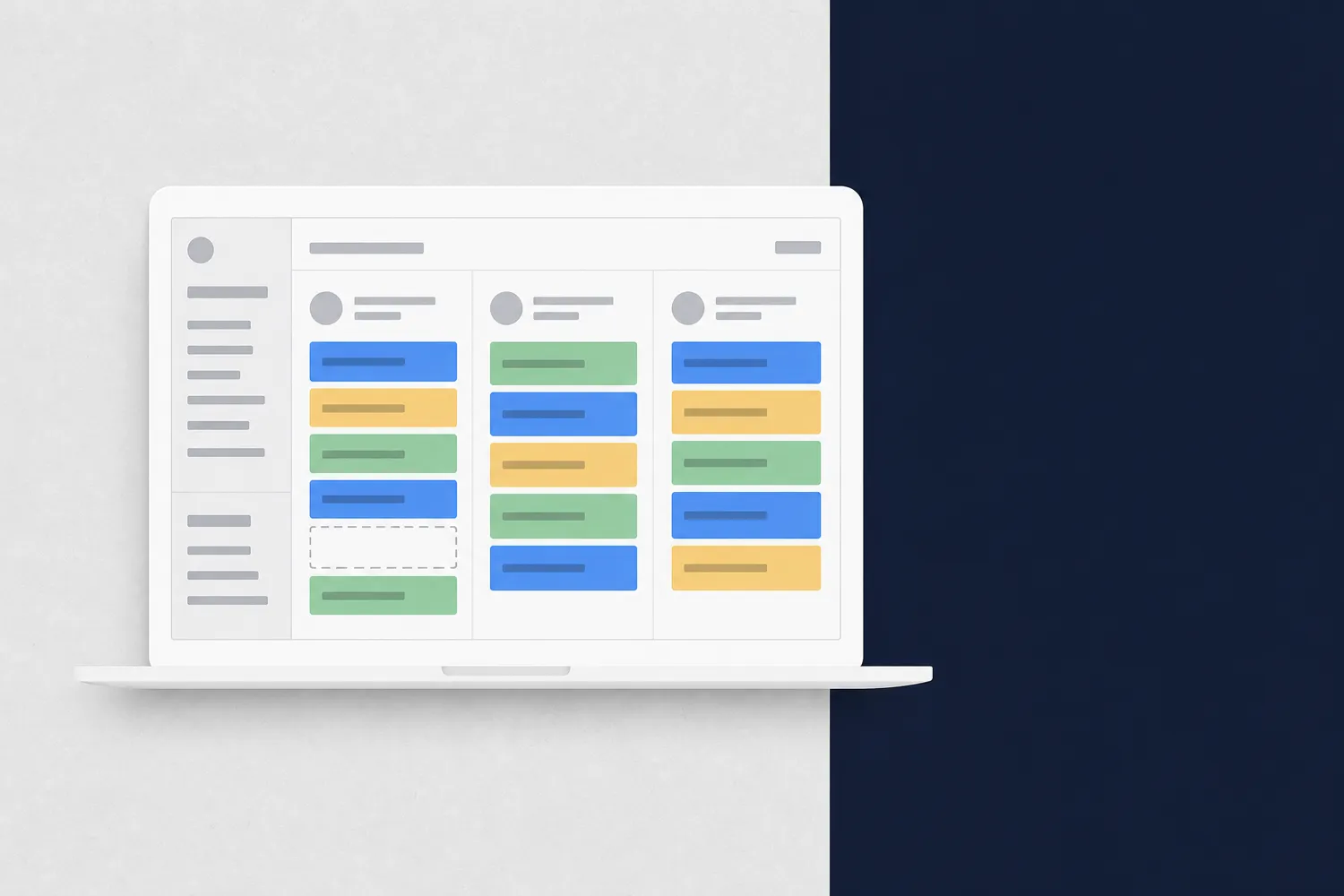 Laptop with an appointment calendar split across three staff members